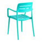 Lancaster Table & Seating Alto Coastal Blue Slat Back Resin Arm Chair Lancaster Table & Seating Alto Coastal Blue Slat Back Resin Arm Chair