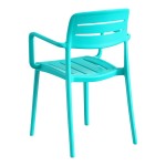 Lancaster Table & Seating Alto Coastal Blue Slat Back Resin Arm Chair Lancaster Table & Seating Alto Coastal Blue Slat Back Resin Arm Chair