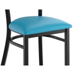 Lancaster Table & Seating Black Finish Ladder Back Chair with 2 1/2 Lancaster Table & Seating Black Finish Ladder Back Chair with 2 1/2