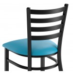 Lancaster Table & Seating Black Finish Ladder Back Chair with 2 1/2 Lancaster Table & Seating Black Finish Ladder Back Chair with 2 1/2