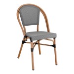 Lancaster Table & Seating Bistro Black and White Teslin Outdoor Side Chair