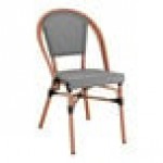 Lancaster Table & Seating Bistro Black and White Teslin Outdoor Side Chair