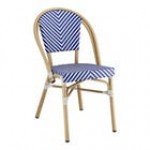Lancaster Table & Seating Bistro Black and White Teslin Outdoor Side Chair