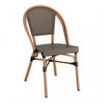 Lancaster Table & Seating Bistro Black and White Teslin Outdoor Side Chair