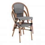 Lancaster Table & Seating Bistro Black and White Teslin Outdoor Side Chair