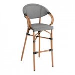 Lancaster Table & Seating Bistro Black and White Teslin Outdoor Side Chair