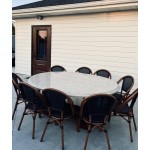 Lancaster Table & Seating Bistro Black and White Teslin Outdoor Side Chair