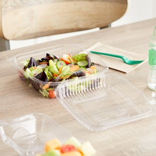World Centric Clear Compostable PLA Hinged Clamshell Container 8