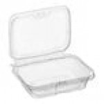Inline Plastics Safe-T-Fresh 20 oz. Tamper-Resistant, Tamper-Evident Rectangular Hinged Container with Flat Lid - 200/Case
