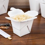 Fold-Pak 16WHWHITEM 16 oz. White Chinese / Asian Paper Take-Out Container with Wire Handle - 500/Case