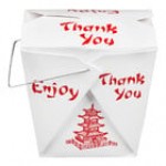 Fold-Pak 16WHWHITEM 16 oz. White Chinese / Asian Paper Take-Out Container with Wire Handle - 500/Case