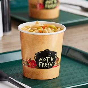 Choice 16 oz. Medley Double Poly-Coated Paper Soup / Hot Food Cup - 500/Case Choice 16 oz. Medley Double Poly-Coated Paper Soup / Hot Food Cup - 500/Case