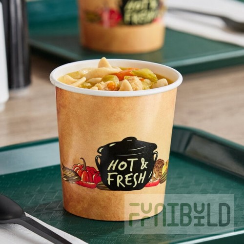 Choice 16 oz. Medley Double Poly-Coated Paper Soup / Hot Food Cup - 500/Case