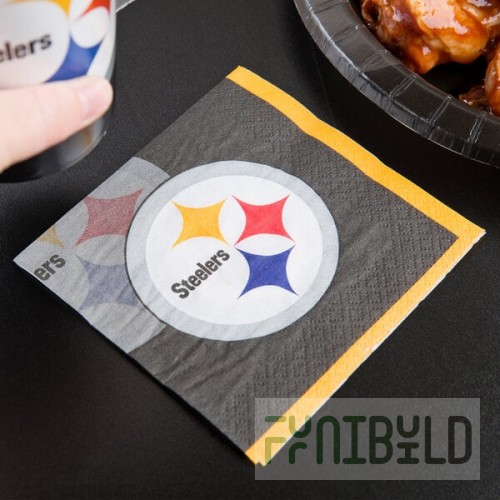 Creative Converting 659525 Pittsburgh Steelers 2-Ply Beverage Napkin - 192/Case