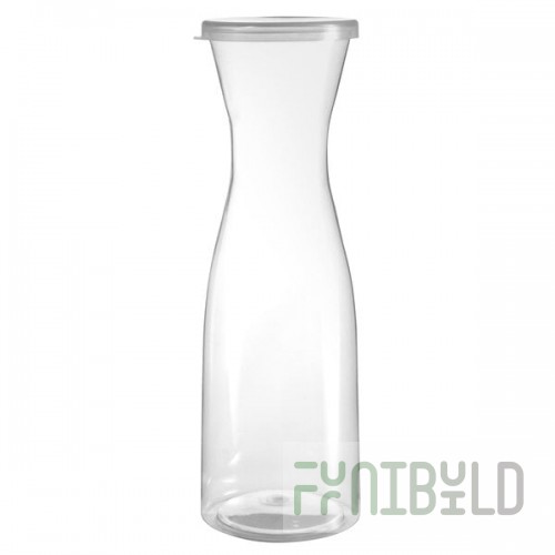 Fineline 3420-CL Platter Pleasers Disposable 20 oz. Clear Plastic Carafe with Lid - 12/Case