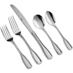 Acopa Scottdale 18/8 Stainless Steel Extra Heavy Weight Flatware 5-Piece Set - Sample