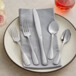 Acopa Scottdale 18/8 Stainless Steel Extra Heavy Weight Flatware 5-Piece Set - Sample