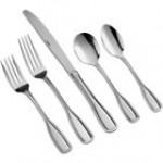 Acopa Scottdale 18/8 Stainless Steel Extra Heavy Weight Flatware 5-Piece Set - Sample