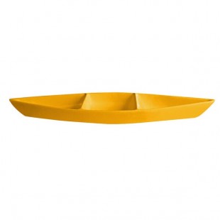 G.E.T. Enterprises BT319-MOD-YW Bugambilia 6.9 Qt. Smooth MOD Finish Yellow Resin-Coated Aluminum Deep Boat with Dividers