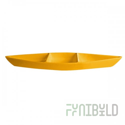 G.E.T. Enterprises BT319-MOD-YW Bugambilia 6.9 Qt. Smooth MOD Finish Yellow Resin-Coated Aluminum Deep Boat with Dividers