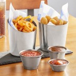 Acopa 12 oz. Smooth Stainless Steel Appetizer / French Fry Holder with Angled Top