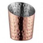 Acopa 12 oz. Smooth Stainless Steel Appetizer / French Fry Holder with Angled Top