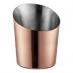 Acopa 12 oz. Smooth Stainless Steel Appetizer / French Fry Holder with Angled Top