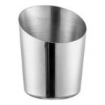 Acopa 12 oz. Smooth Stainless Steel Appetizer / French Fry Holder with Angled Top