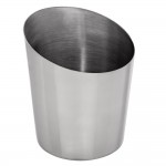 Acopa 12 oz. Smooth Stainless Steel Appetizer / French Fry Holder with Angled Top