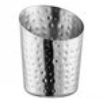 Acopa 12 oz. Smooth Stainless Steel Appetizer / French Fry Holder with Angled Top