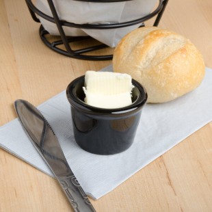 Tuxton BBX-015 1.5 oz. Black Smooth China Ramekin - 48/Case
