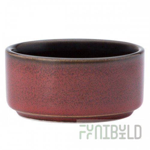 Luzerne Rustic by Oneida 1880 Hospitality L6753074941 2 oz. Crimson Porcelain Dip / Sauce Dish / Ramekin - 72/Case