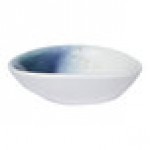 Ariane Lir 1 oz. Blue and White Ombre Oval Irregular Porcelain Coupe Bowl - 24/Case
