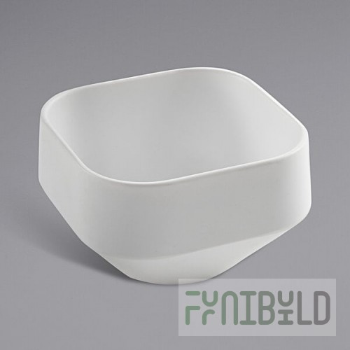 American Metalcraft 3 oz. Matte White Square Melamine Ramekin - 12/Case