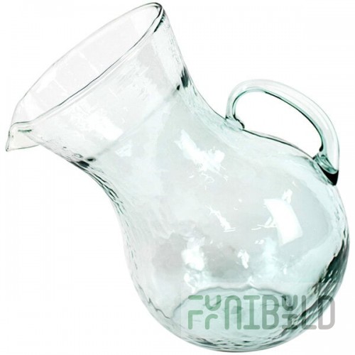 Kalalou 1 Gallon Large Tilted Hammered Glass Pitcher