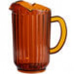 Choice 72 oz. Amber SAN Plastic Beverage Pitcher with 3 Spouts