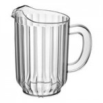 Choice 72 oz. Amber SAN Plastic Beverage Pitcher with 3 Spouts