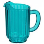 Choice 72 oz. Amber SAN Plastic Beverage Pitcher with 3 Spouts