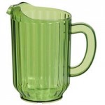 Choice 72 oz. Amber SAN Plastic Beverage Pitcher with 3 Spouts
