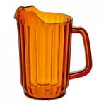 Choice 72 oz. Amber SAN Plastic Beverage Pitcher with 3 Spouts