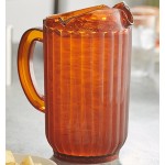 Choice 72 oz. Amber SAN Plastic Beverage Pitcher with 3 Spouts