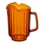 Choice 72 oz. Amber SAN Plastic Beverage Pitcher with 3 Spouts