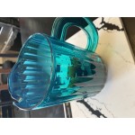 Choice 72 oz. Amber SAN Plastic Beverage Pitcher with 3 Spouts