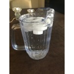Choice 72 oz. Amber SAN Plastic Beverage Pitcher with 3 Spouts