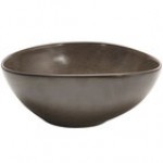 Front of the House Kiln 60 oz. Mocha Oval Tall Porcelain Bowl - 2/Case