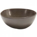 Front of the House Kiln 60 oz. Mocha Oval Tall Porcelain Bowl - 2/Case