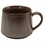 Front of the House Kiln 60 oz. Mocha Oval Tall Porcelain Bowl - 2/Case