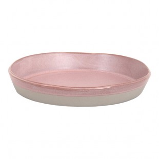 Front of the House Mezze® 36 oz. Guava Two-Tone Round Porcelain Bowl - 4/Case