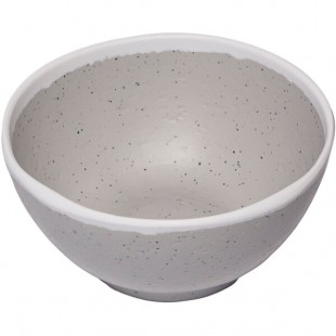 GET B-299-DVG Pottery Market 10 oz. Glazed Gray Melamine Bowl with White Trim - 24/Case