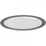 Bon Chef Americana 8 oz. Black Checkered Rim Melamine Bowl